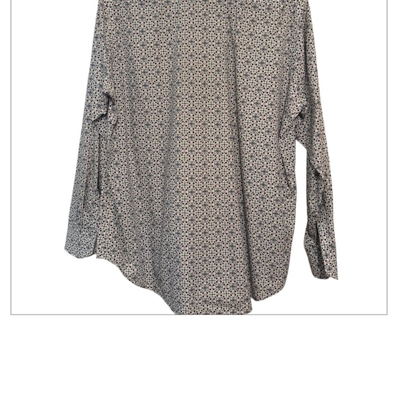Thomas Dean Men’s XL Button-Down Shirt Geometric Floral Print Long Sleeve - Picture 3 of 6